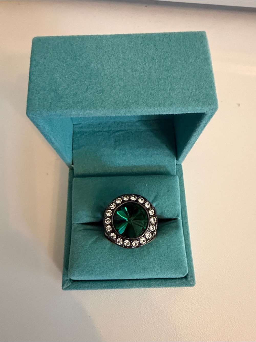 Kurt Geiger Green Octavia Brass Ring